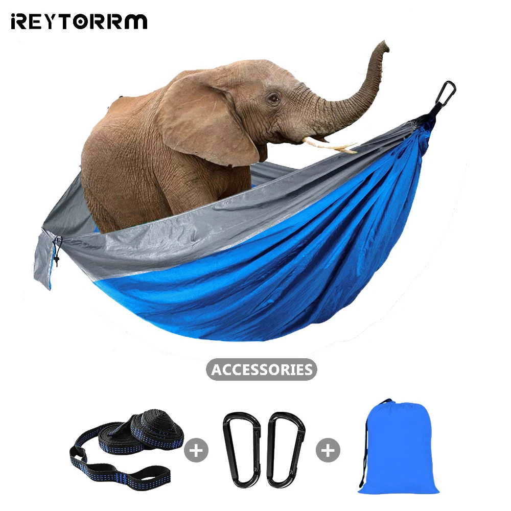 300x175cm Large Camping Double Hammocks Outdoor Portable Parachute Hammock for Beach Travel Patio Hiking Backpacking Adventure