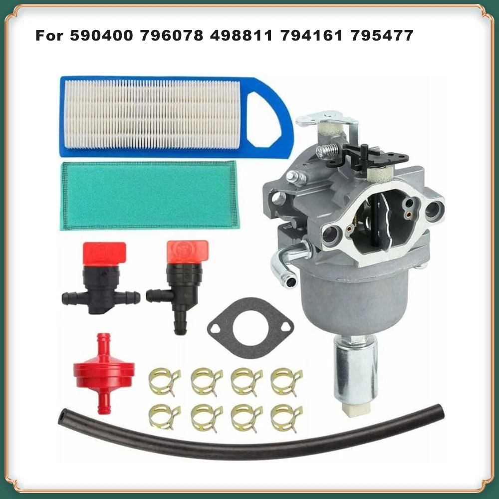 Universal Lawn Mower Carburetor  Repair Kit - Replaces Parts 498811, 590400, 591731, 594593, 794161, 795477, 796078