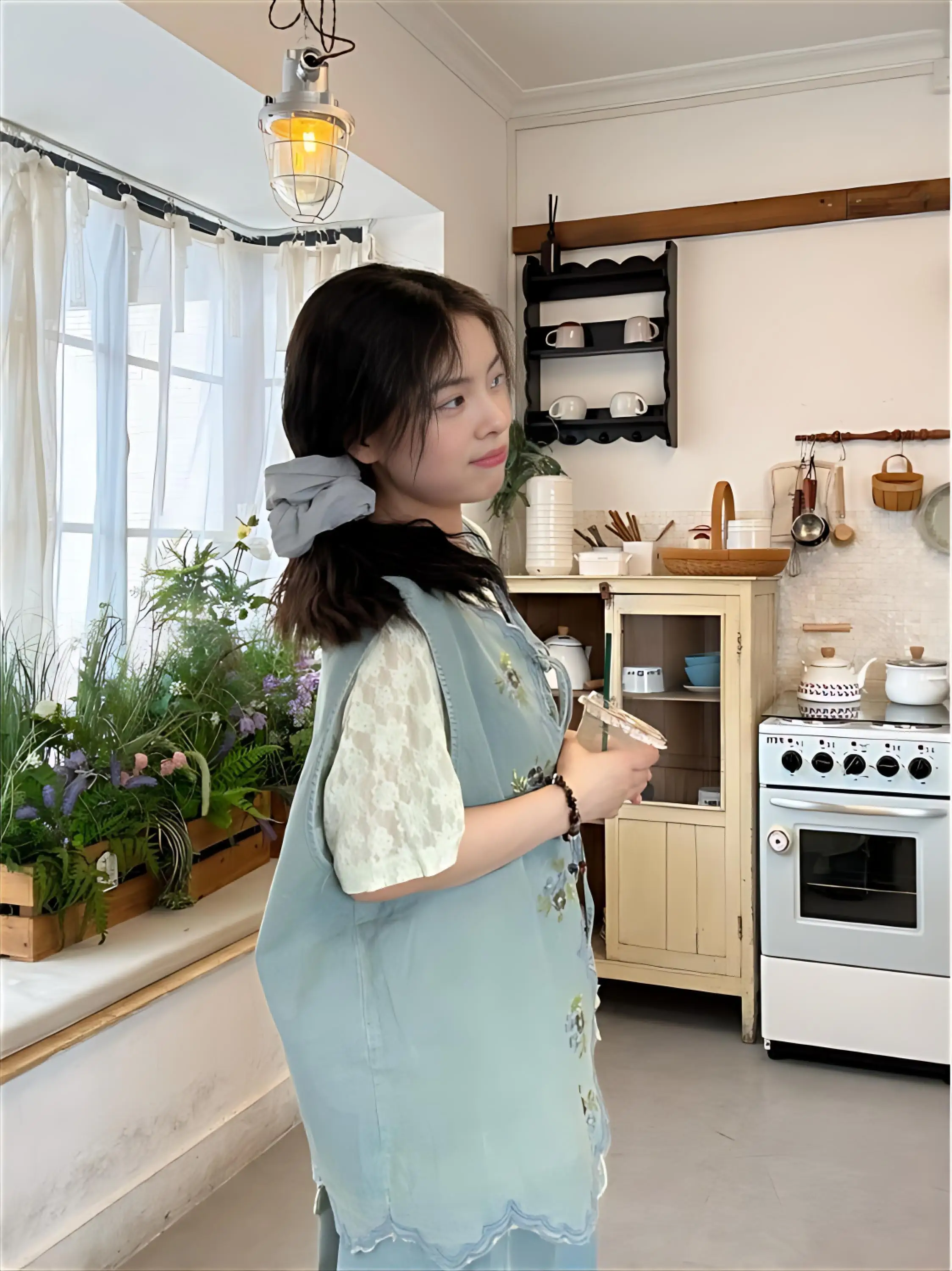 

Denim Coats Unisex Womens Winter Sheepskin Quilted Hooded Button-Embellished Plush Four-Pocket Cropped Adjustable Drawstring Y2K