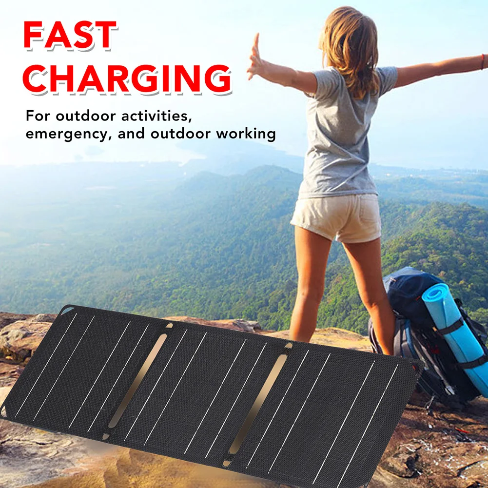 ​30W/40W 5V Portable Battery Phone Charger PD 20W QC 3.0 5V 9V 12V Foldable Solar Power Bank Type C USB-A DC Output Solar Panel