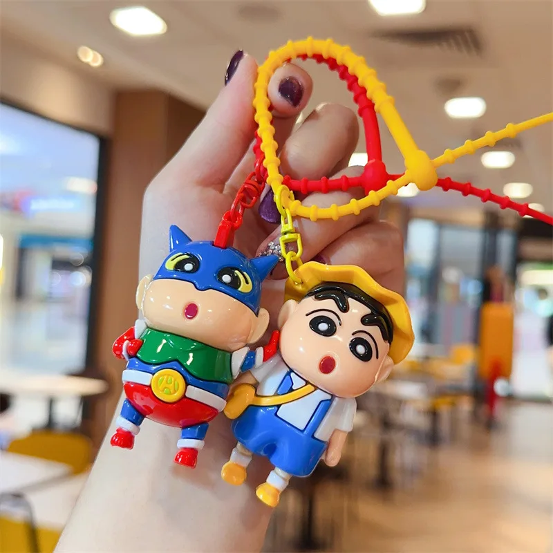 Kawaii Anime Crayon Shin-Chan Keychain Cute Cartoon Car Key Ring Pendant Schoolbag Decoration Gifts for Friends