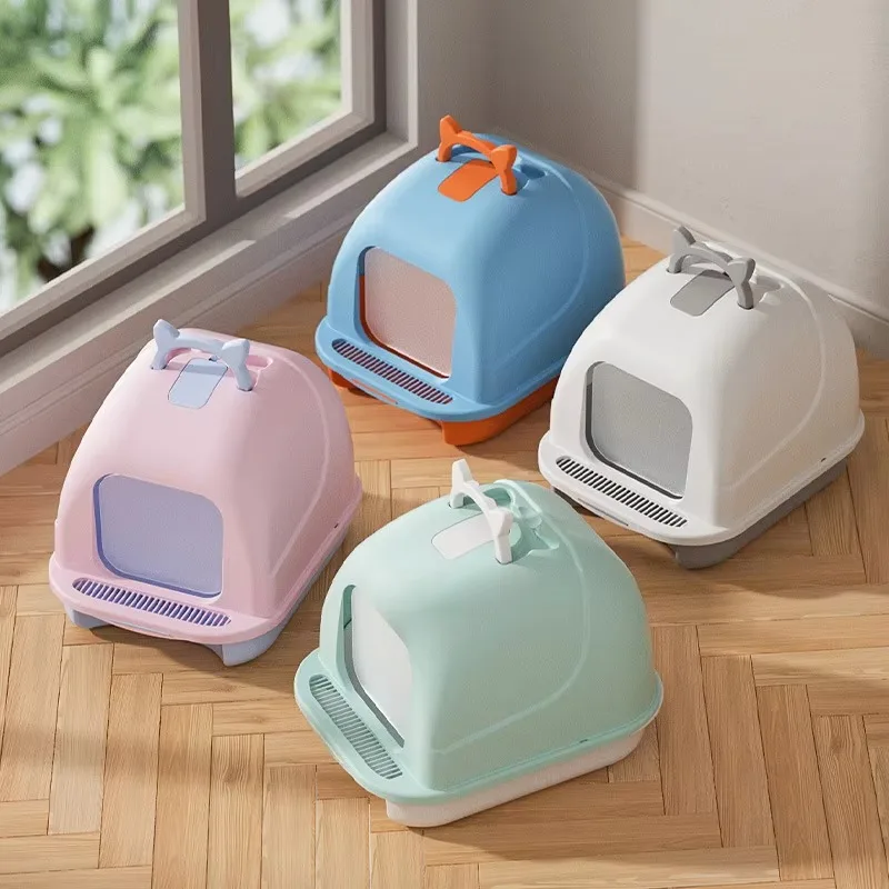 

Oversized Detachable Cat Litter Box 20L Fully Enclosed Plastic Cat Nest with Splash Proof Odor Control for Pet Cleaning