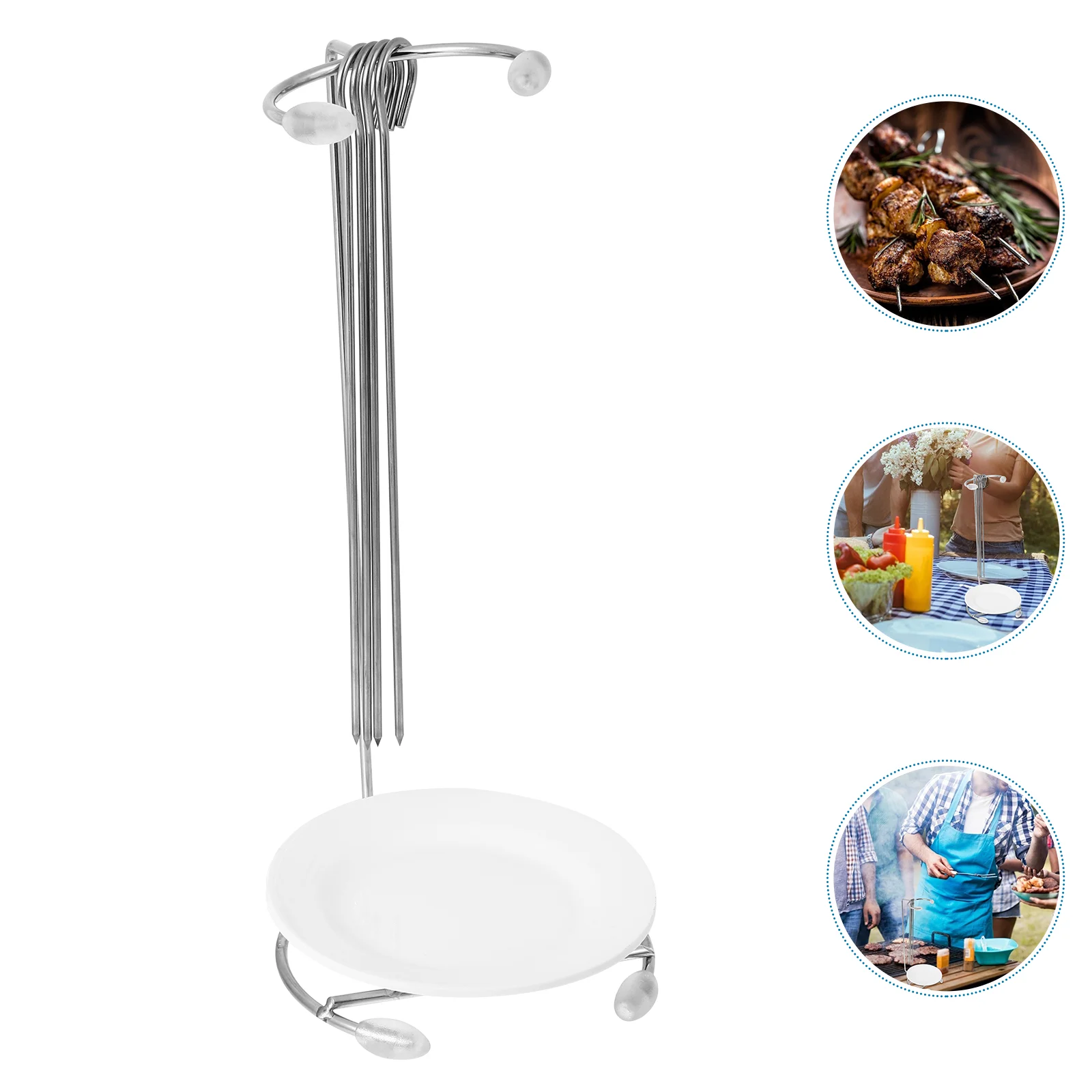 

Roast Rack BBQ Bracket Grill Food Stainless Steel Portable Hanging for Barbecue