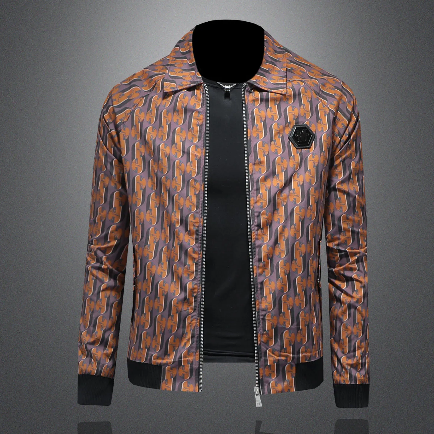 سترة رجالية فاخرة مطبوعة بياقة مقلوبة سترات منفوخة للأعمال ملابس رجالية معاطف غير رسمية ملابس خروج اجتماعية ملابس رجالية #1