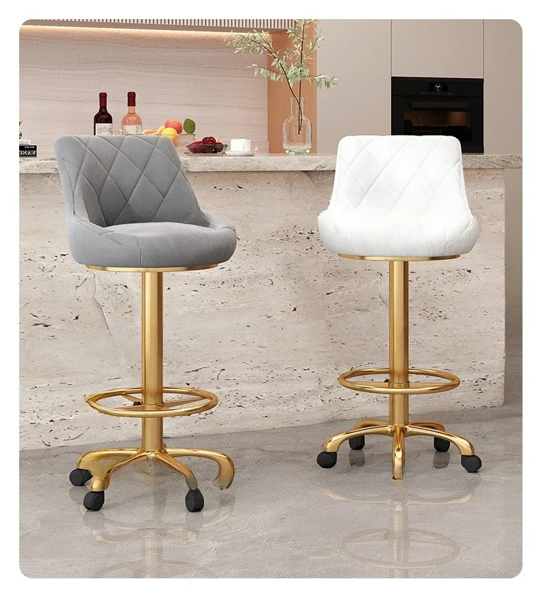 바 의자 유니버설 풀리 리프트 회전식 계산대 섬 테이블 장시간 앉아 있어도 피곤하지 않은 홈 등받이