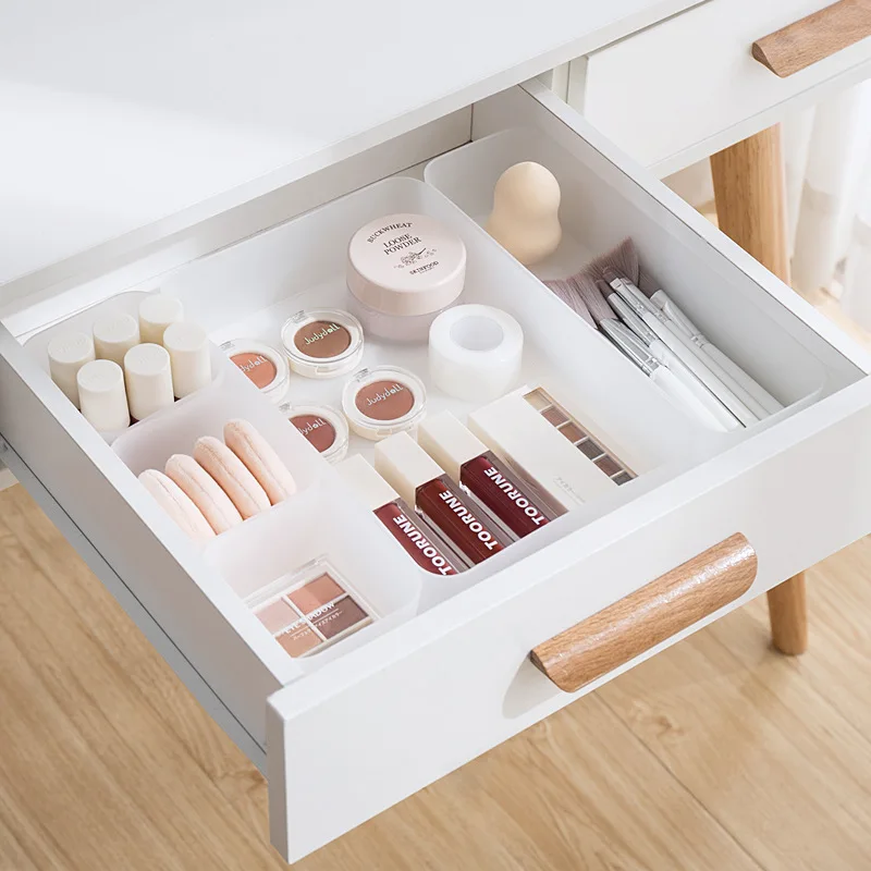 

Japanese Style Drawer Organizer Box Built-In Partition Storage Box Desktop Stationery Kitchen Small Separator Box Plastic Rec...