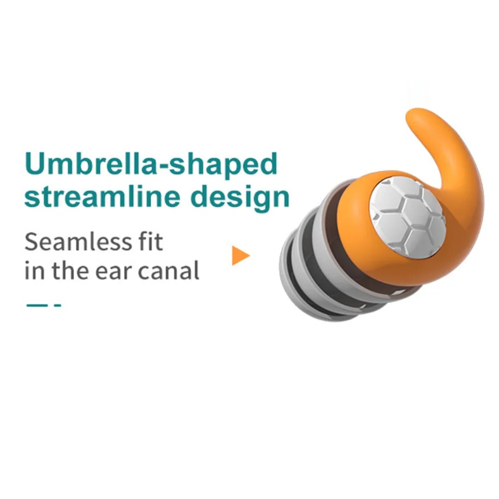 Ear Protector Swimming Earplugs Waterproof Noise Reduction Waterproof Ear Plug Three Layer Sound Blocking