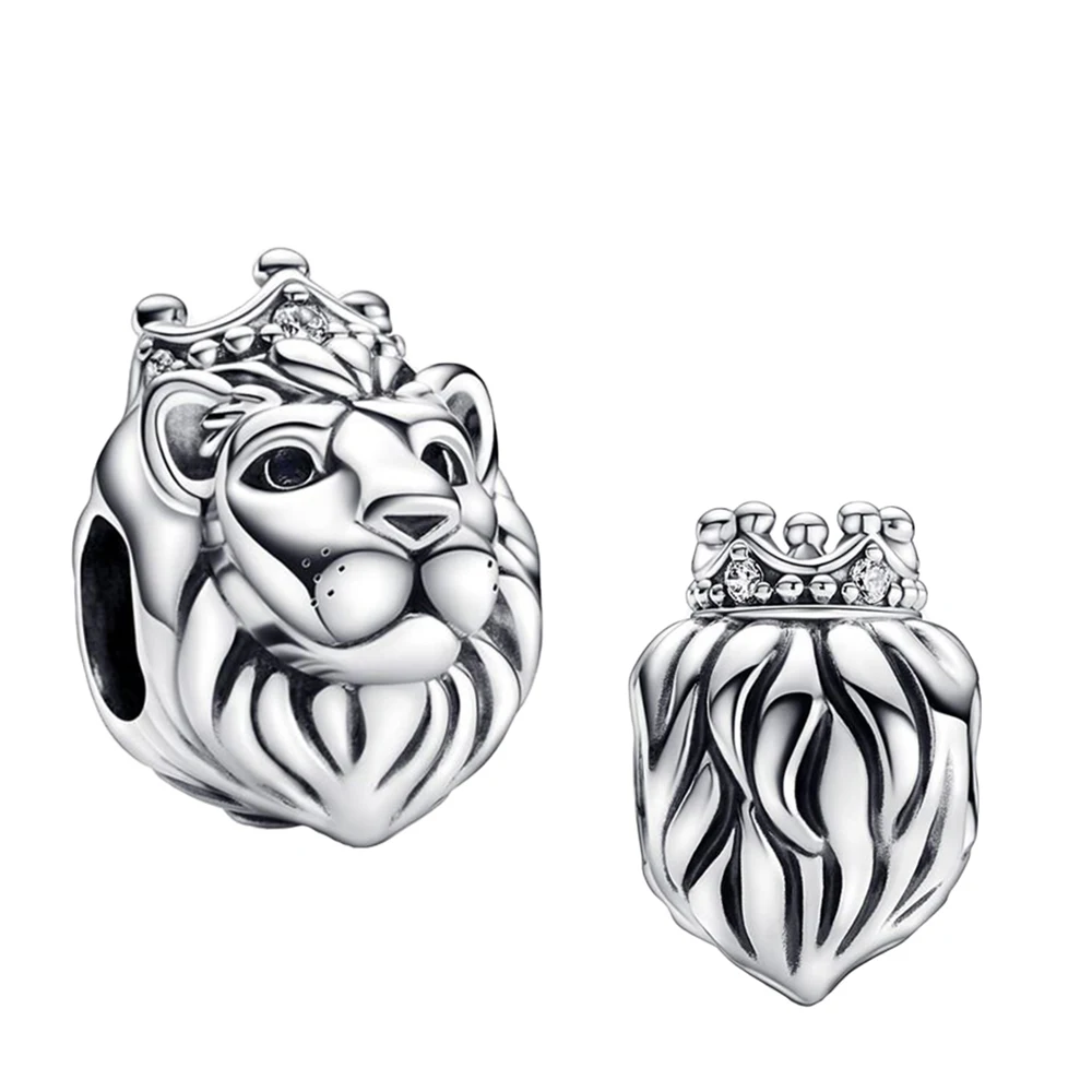 Silver Colour Regal Lion Charm Fit Pandora Charms Silver Colour Original Bracelet for Jewelry Making