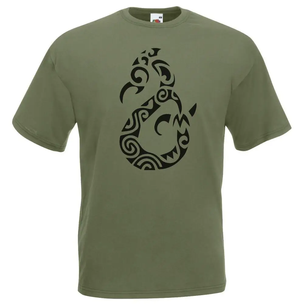 Olive Manaia Spirit Polynesian Tribal Tattoo Symbol T-Shirt  High Quality 100%Cotton Short Sleeve