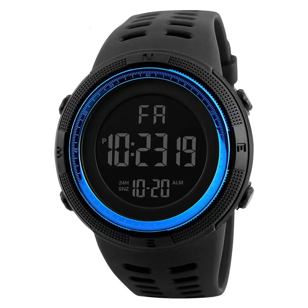 Reloj deportivo luminoso multifuncional al aire libre Internet celebridad estudiante adulto hombre 1251 reloj electrónico reloj LED de moda