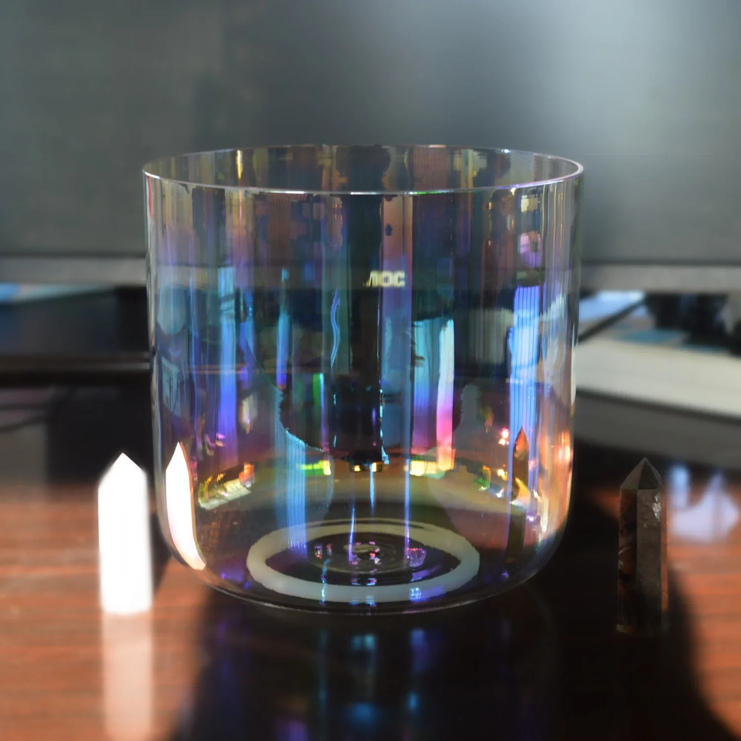 Perfect Pitch 432 hz Cosmic Light Crystal Singing Bowls Set for Body and Spirit Clear Quartz Crystal Sound Healing Bowls 7inch