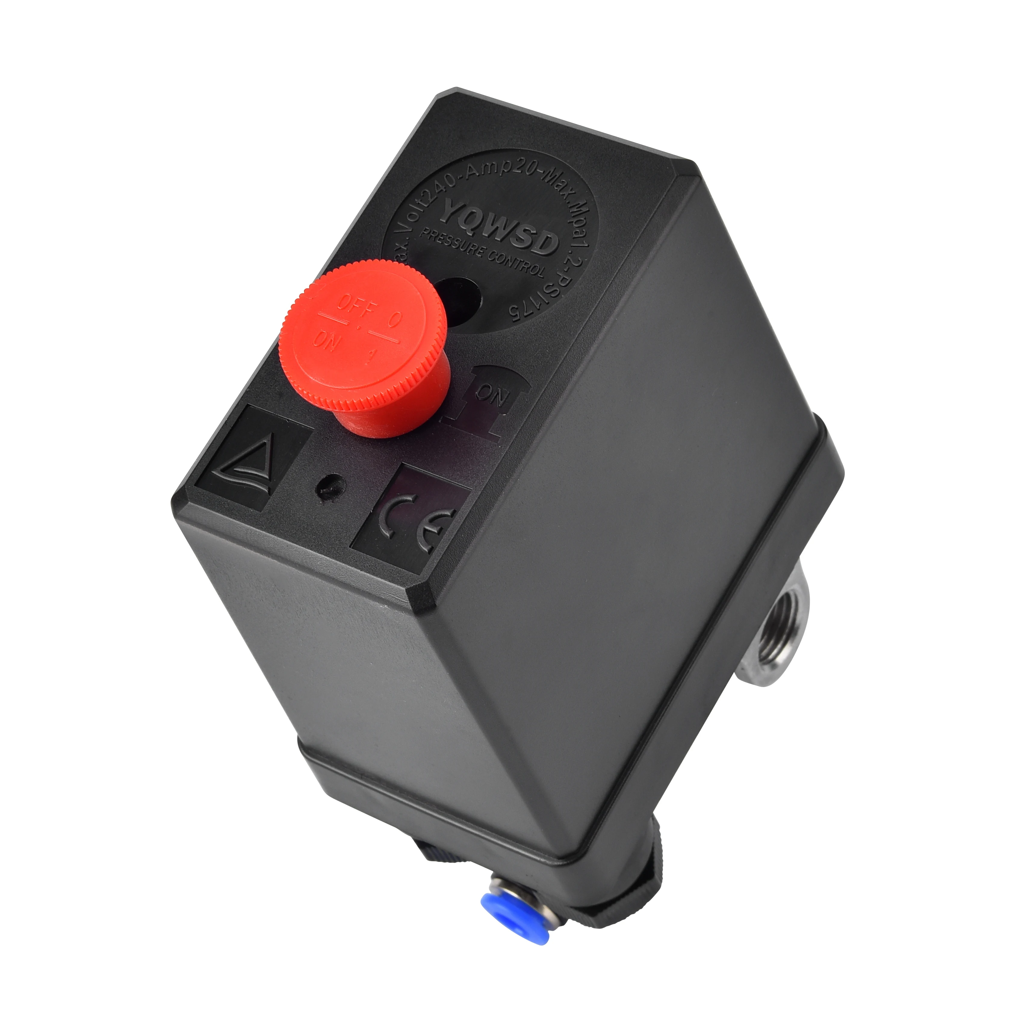 엘보우 퀵 플러그 180 ° 회전식 인터페이스 공기 압축기 압력 스위치 90-120psi 4포트 전기 공기 압축기 도구 액세서리