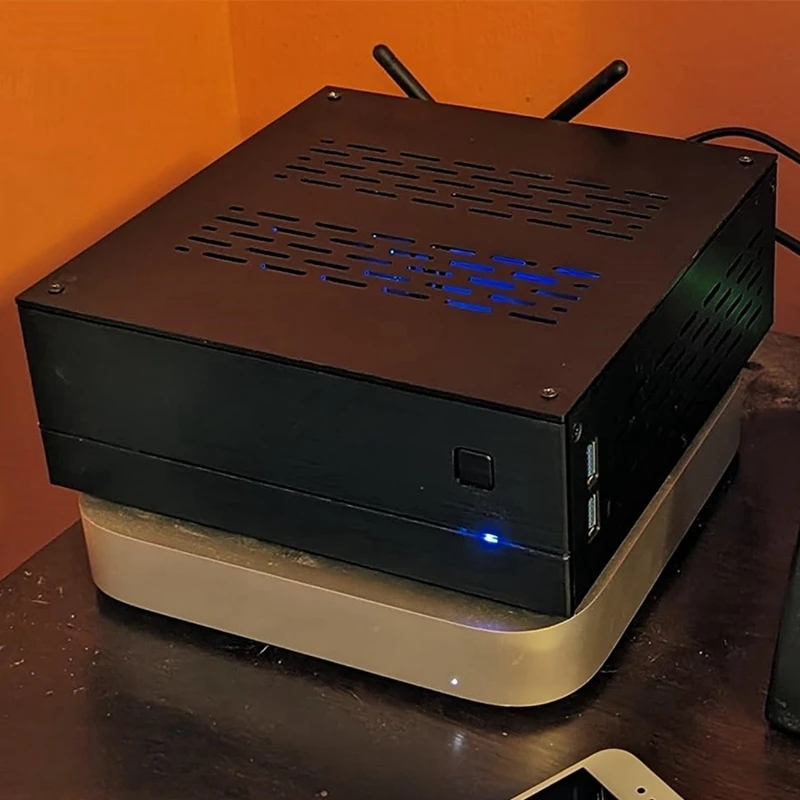 حافظة كمبيوتر ITX صغيرة هيكل من الألومنيوم HTPC Mini ITX لتقوم بها بنفسك حافظات الكمبيوتر A01 هيكل HTPC كمبيوتر أفقي