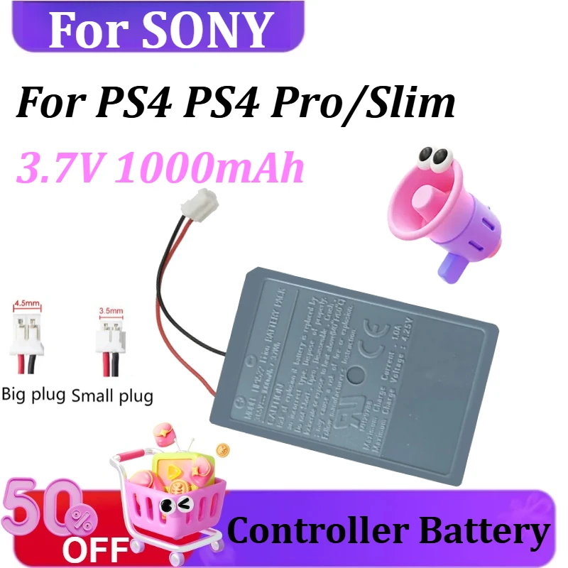 

Controller Battery 3.7V 1000mAh For SONY PS4 PS4 Pro/Slim LIP1522 Dualshock 4 V1 V2 Wireless Controller GamePad