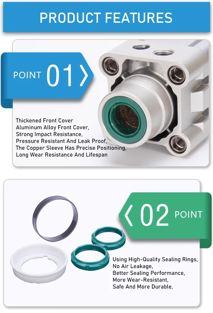 AirTAC Original SE32/40/50/63 Standard Pneumatikzylinder 50/75/100/125/150/200/250/300/400/500/600/800/1000mm Hublänge – Detail 6