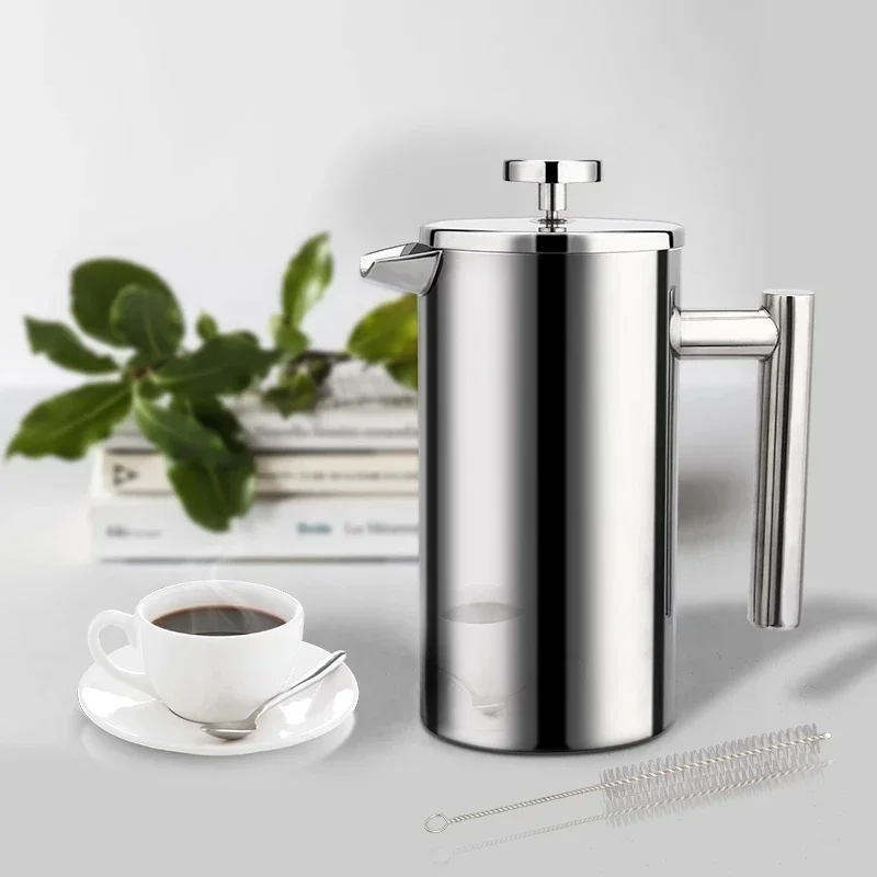 

High Quality Double - Wall Insulated 1000ml Coffee Tea Maker Pot French Press Espresso Coffee Machine