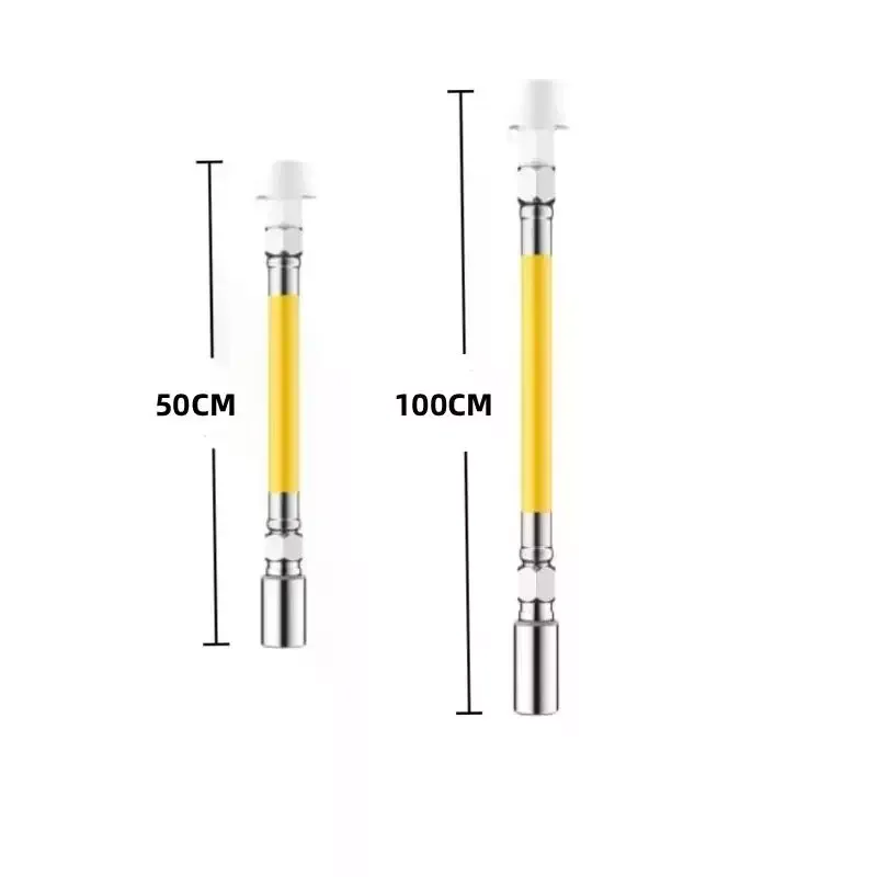 1Set Splashproof Free Bending Faucet Extension Tube 1 Mode Faucet Extension Extender Adjust Stainless Steel Water Tap Pipe Tube