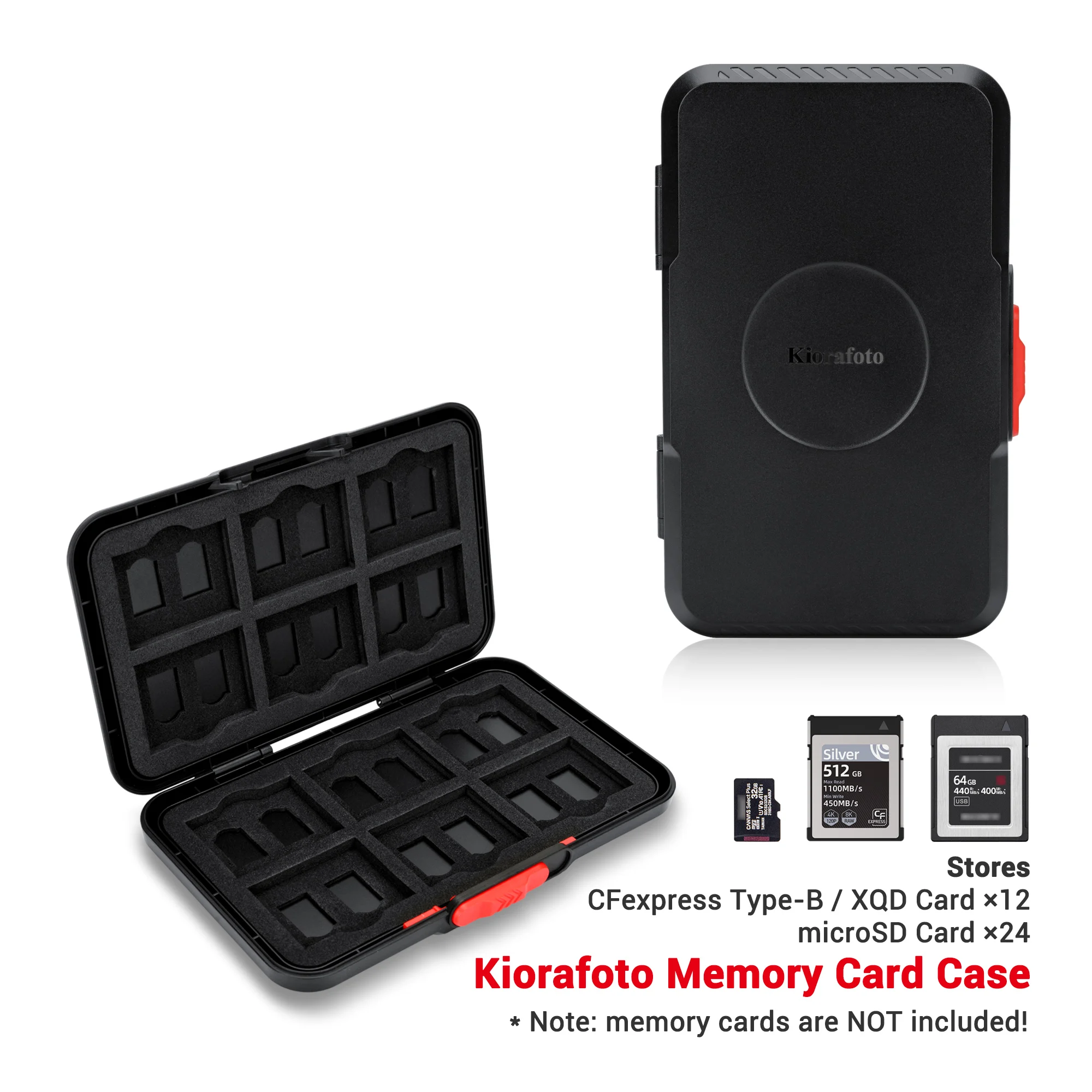 36 Slots Memory Card Holder Case for 12 CFexpress Type-B/XQD cards & 24microSD SDXC SDHC cards Portable Slim MicroSD Card Case
