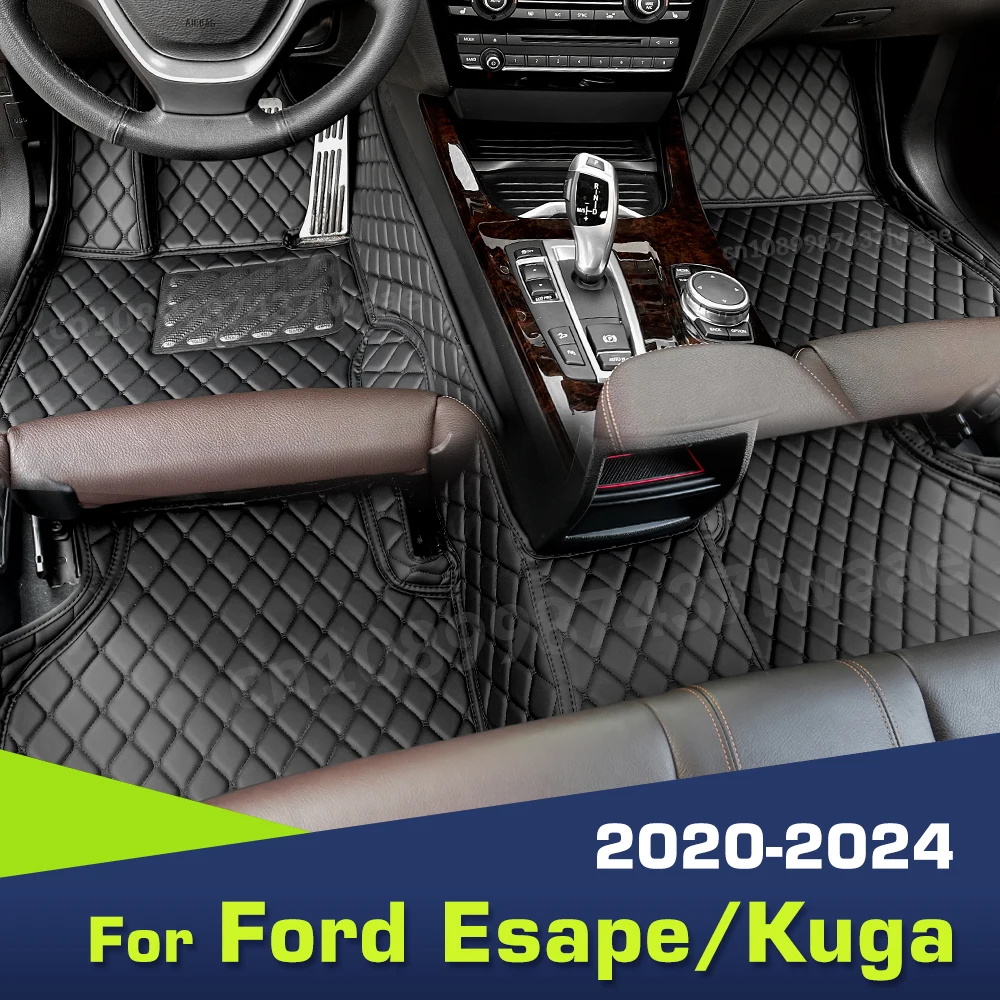 حصائر مخصصة لأرضية السيارة فورد إيساب/كوغا-، Ford Esape/Kuga 2020-2024 22 21 23 ، غطاء سجاد آلي ، تفاصيل داخلية ، إكسسوارات وسائد واقية