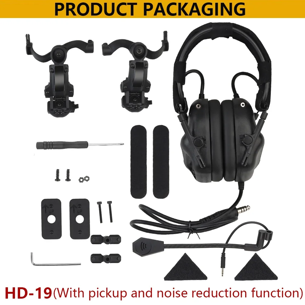 tensdarcam GEN5 Taktisches Headset Militar Jagd Schießen Kopfhörer mit Geräuschunterdrückung für FAST Helm OPS Wendy M-LOK Arc Headset 8