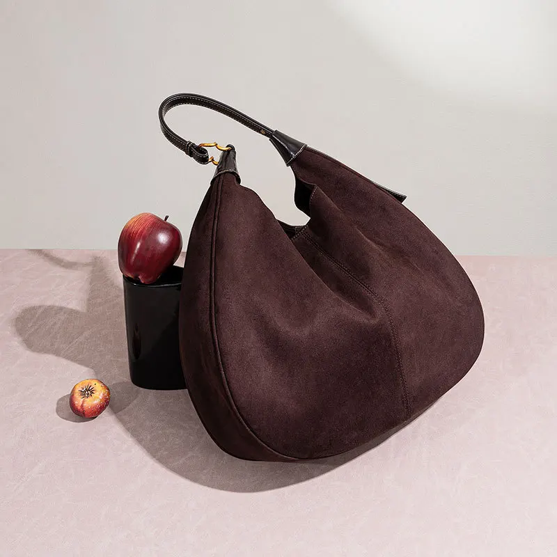 Sacs à bandoulière rétro en flanelle, sac fourre-tout en peau de cercle, grande capacité, mode Literdesign, sacs à main de luxe, nouveau