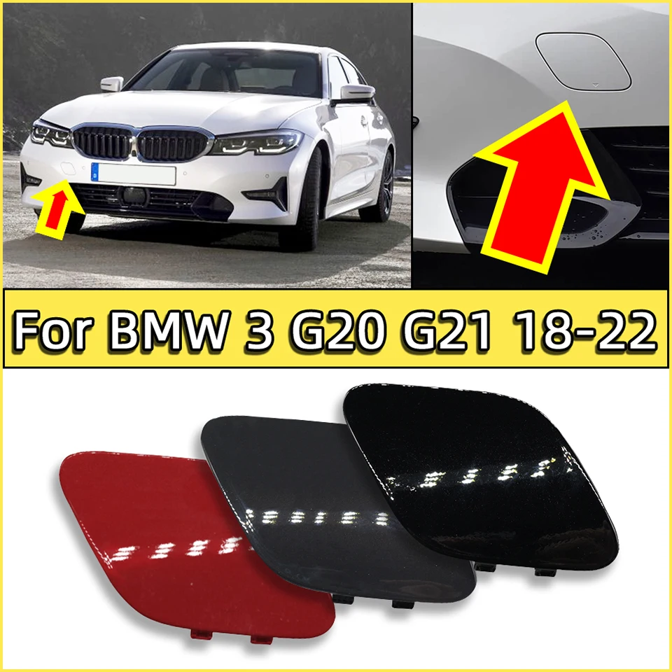 Front Bumper Tow Hook Cover Cap For BMW 3 G20 G21 2018 2019 2020 2021 2022 #51118496520 Auto Parts Towing Hauling Shell Lid Trim