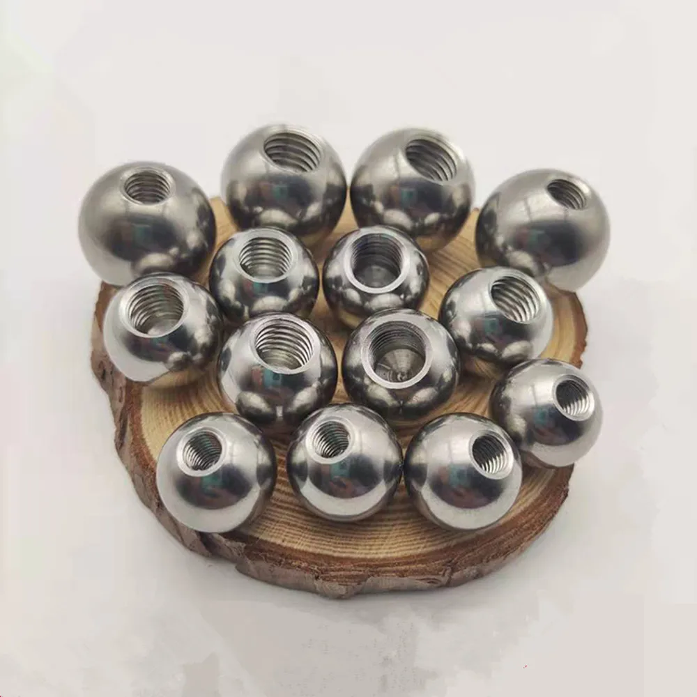 1pcs M2 M3 M4 M5 M6 M8 M10 M12 Thread Half Hole Metric Stainless Steel Drilling Balls Female Thread Blind Hole Smooth Ball Bead