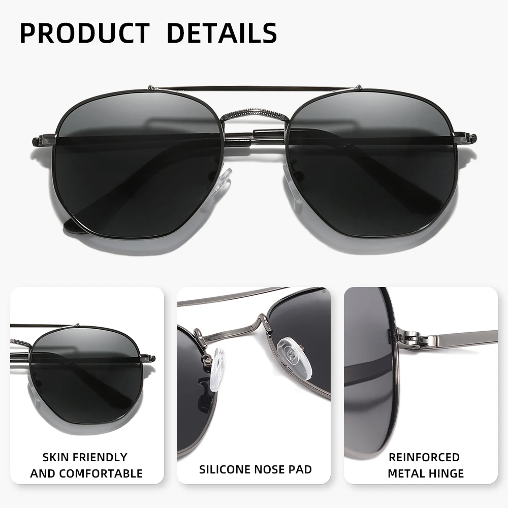 RBsunny موضة النظارات الشمسية المستديرة الرجال النساء خمر إطار معدني رقيق نظارات للقيادة العلامة التجارية الفاخرة الاستقطاب UV400 سبيكة النظارات #4