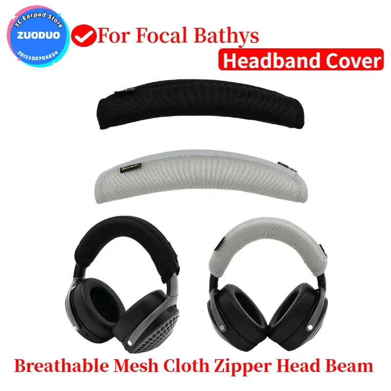 

For Focal Bathys Breathable Mesh Cloth Protective Case Headset Headbeam Protector Sleeve Headphone Zipper Head Beam Cover