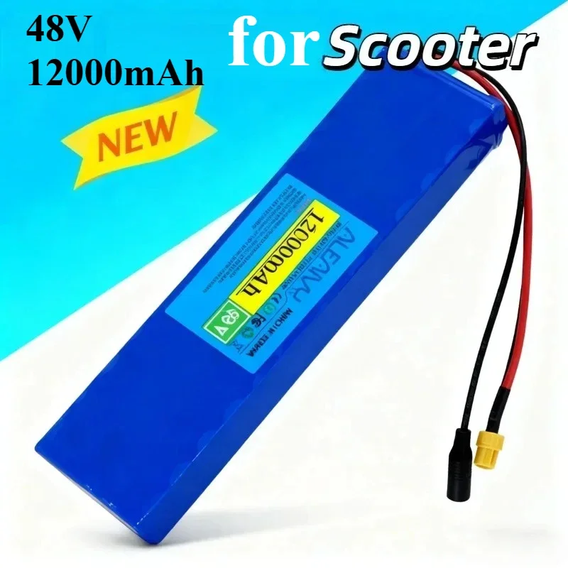

48V 12000mAh 13S2P Rechargeable Lithium Battery Pack – Long-Lasting with 54.6V Charger for 700W Scooter Spare Accessory