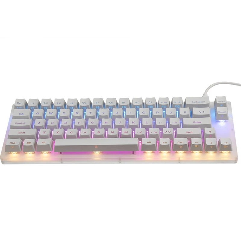 K66 Mechanical Keyboard 66 Keys Gateron Switch Hot Swappable Tyce-C Wired RGB Backlit Gaming Keyboard with Crystalline Base