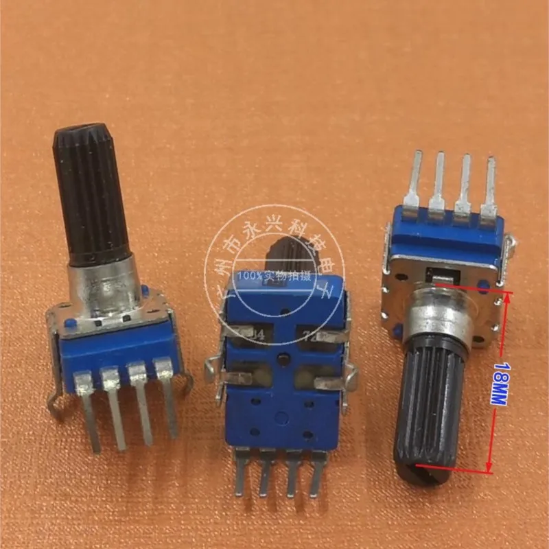 3PCS RK11 Type Four Pin Single Connection B4.7K B472 Shaft Length 18MM Power Amplifier Volume Audio Adjustable Potentiometer