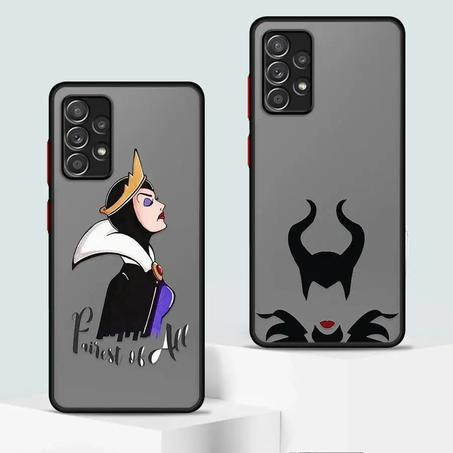 Case for Samsung Galaxy A54 A52 A14 A53 A34 A13 A50 A12 A15 A16 A32 A21s A70 A23 A51 A33 Phone Cover Disney Art Villain Queen