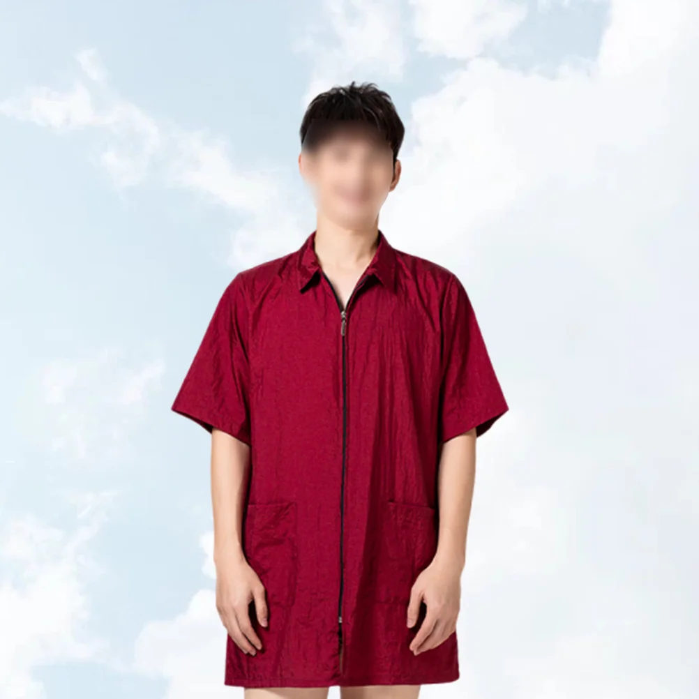 染毛剤服シンプルで耐久性のあるナイロン半袖作業服男性女性用防水快適な染毛剤店での使用