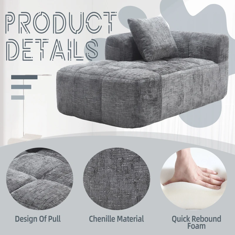 أريكة United We WIN Chenille Loveseat، أرائك وحدات بسيطة للنوم لغرفة المعيشة وغرفة النوم وصالة الشقة #4