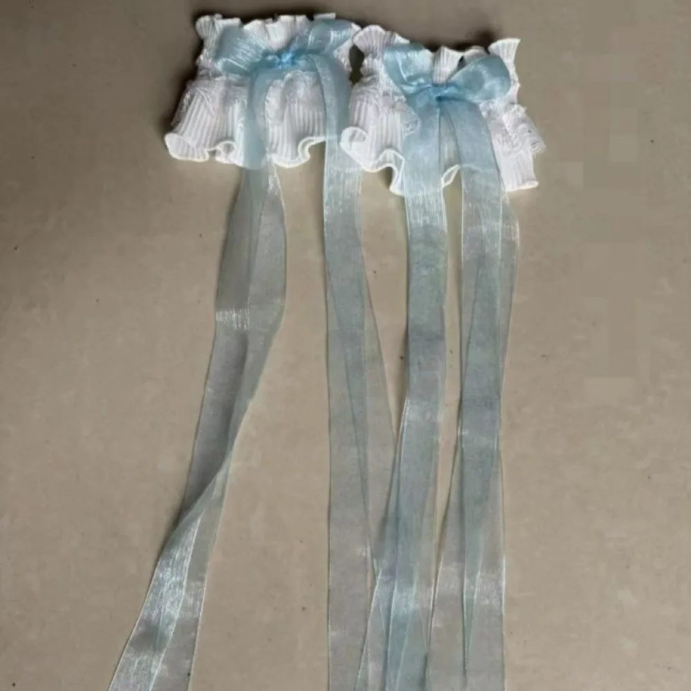 Lace Lolita Arm Sleeve Elastic Versatile Ruffled Fake Sleeves Cuffs Bow Knot Detachable Wrist Cuffs Anime Convention