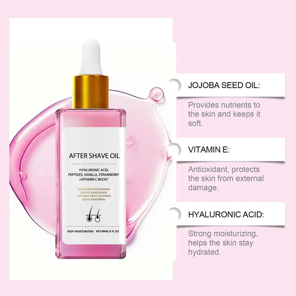 Strawberry Vanilla Aftershave Essential Oil Soothing Post-Shave Treatment Moisturizing Skin Promotes Smooth Hydrated Skin