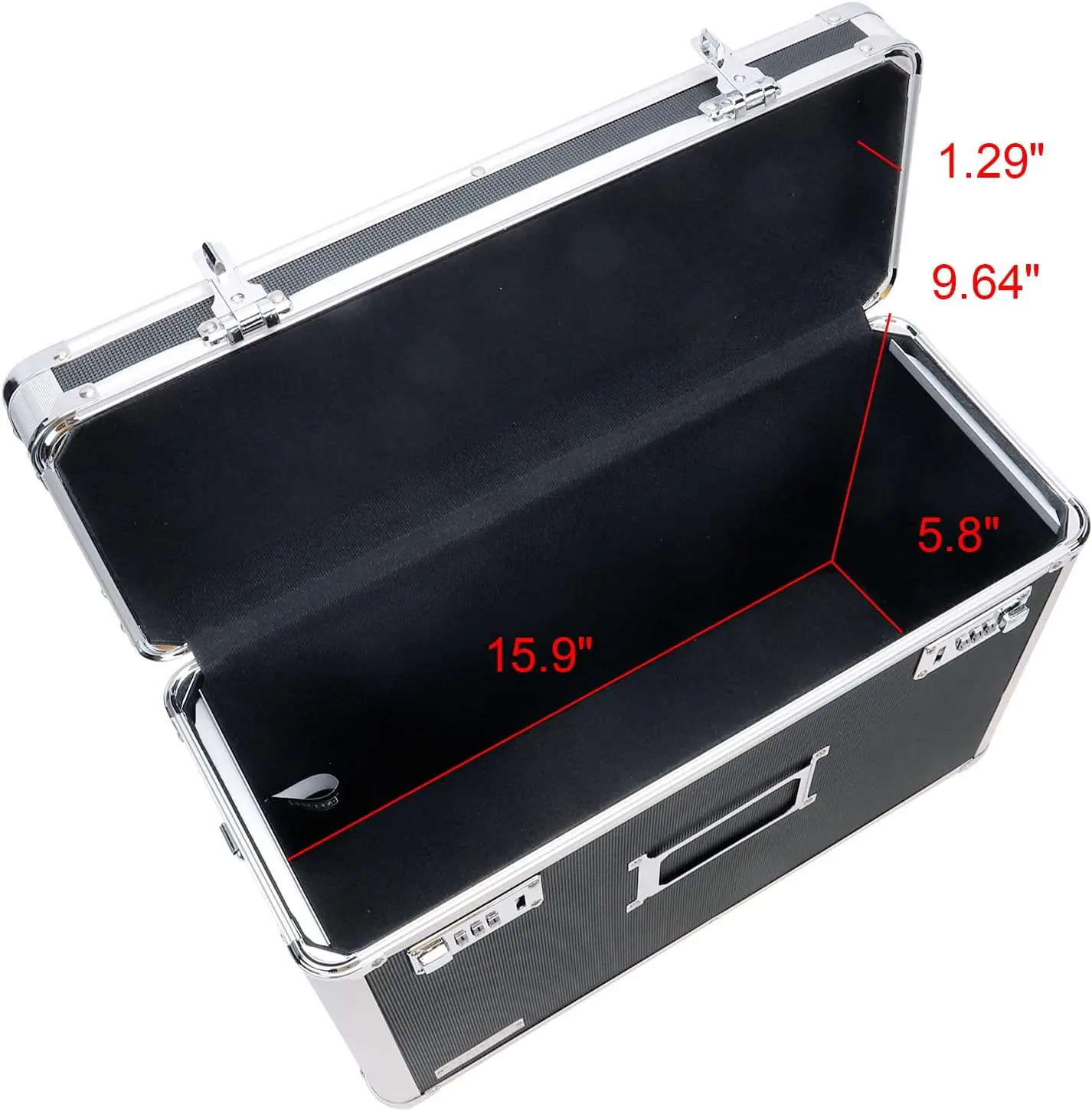 Legal Size Locking File Storage Box with Dual Combination Locks, Portable Organizer for Office Documents - Black