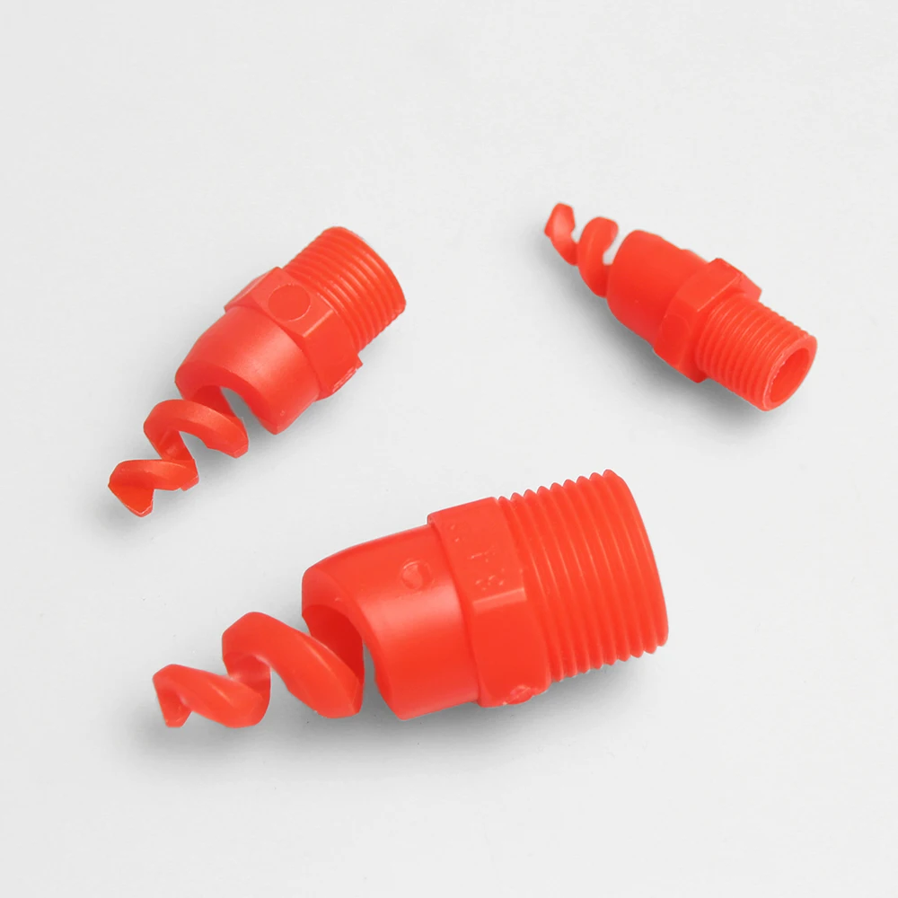 Wysokiej jakości dysze spiralne Huajue OEM/ODM 60 stopni 3/8 cala z tworzywa sztucznego, odpowiednie do czyszczenia przemysłowego i usuwania pyłu.