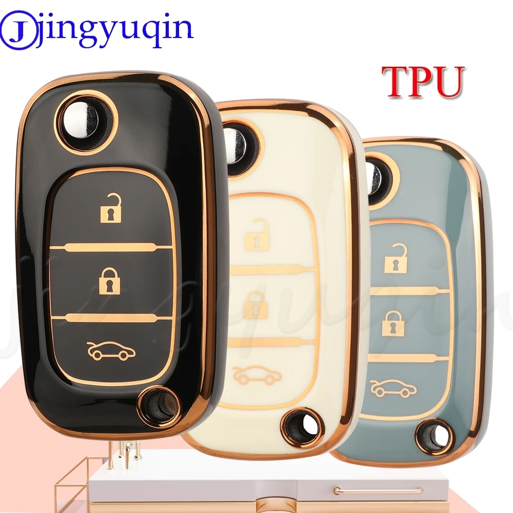 JYQ TPU Car Key Shell Case For Renault Fluence Clio Megane Kangoo Lacia LADA Largus Kalina Granta Vesta X-Ray Benz Smart Fortwo