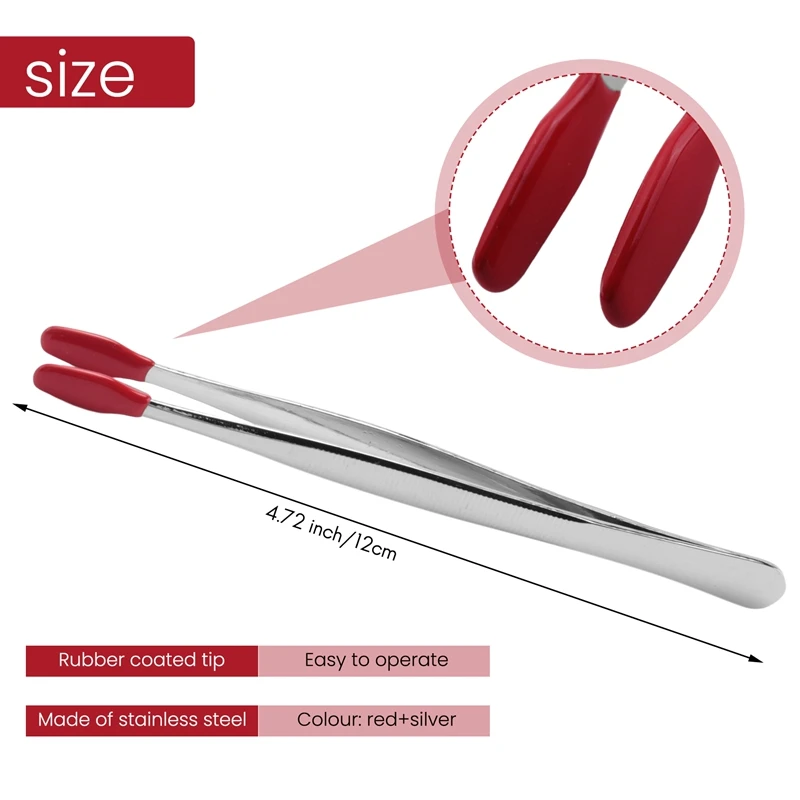2 pezzi di pinzette con punta in gomma pinzette di precisione in Silicone PVC strumento per pinzette artigianali per Hobby industriali da laboratorio