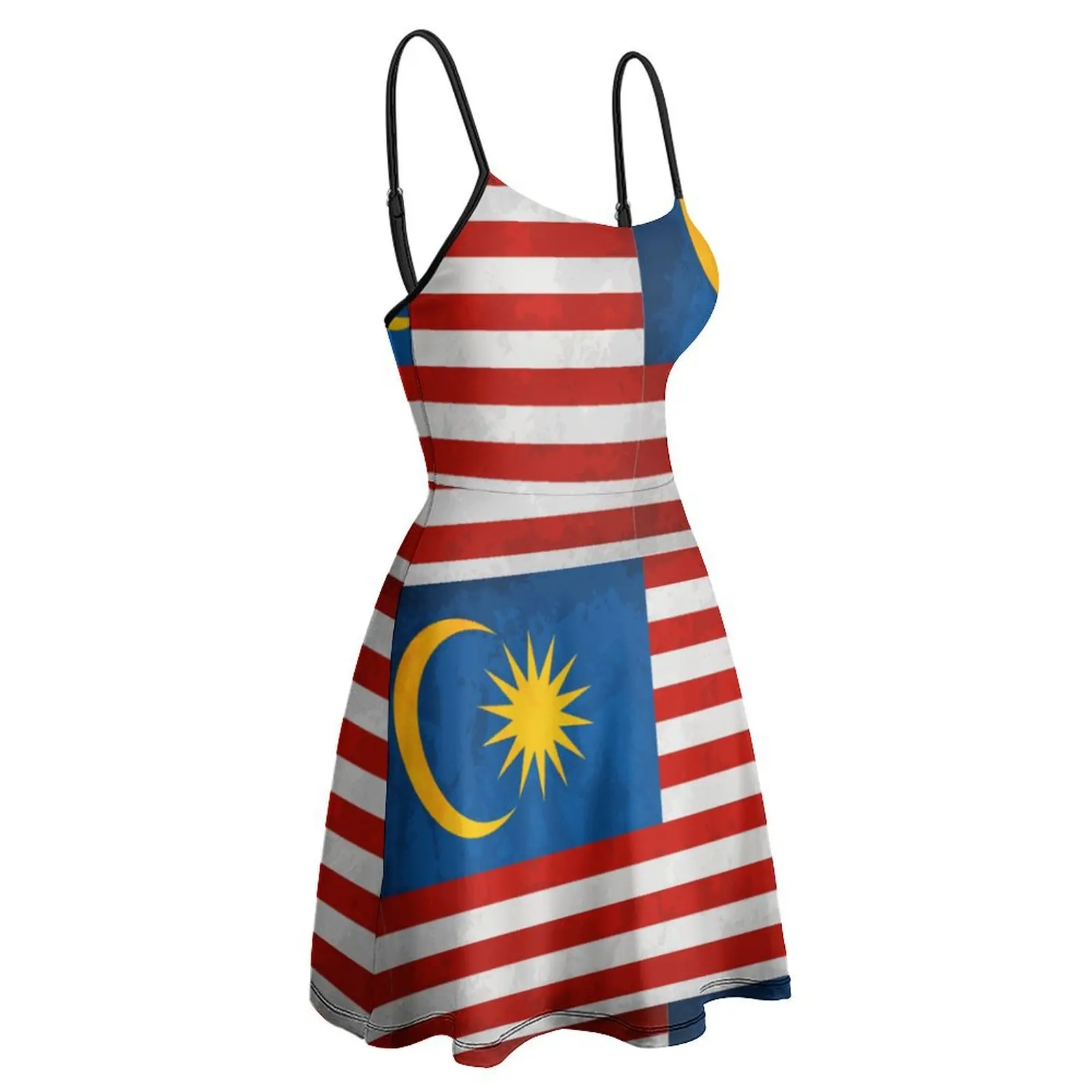 

Сексуальное Малайзийское платье с национальным флагом Малайзии, женское платье на бретельках, коктейли для компьютерных коктейлей, женская одежда, платье на подтяжках, Gra