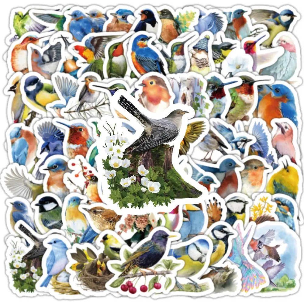 100PCS Tier Aquarell Vogel Graffiti Wasserdichte Aufkleber Skateboard Buch Gitarre Laptop Koffer DIY Aufkleber Pack Geschenke