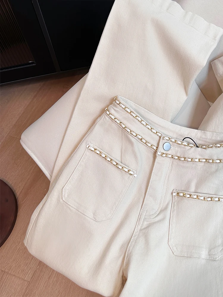 

Plus Size Slim Fit High Waist Straight Leg Jeans Women's Faionable Versatile Waed Denim Pants Autumn Winter New Sle Korean Or...