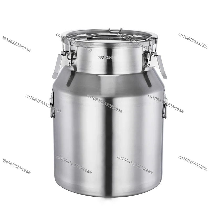 304 Stainless Steel Sealed Food Grade Bucket, Household Rice Drum Transport Wine Drum for Peanut Oil Milk