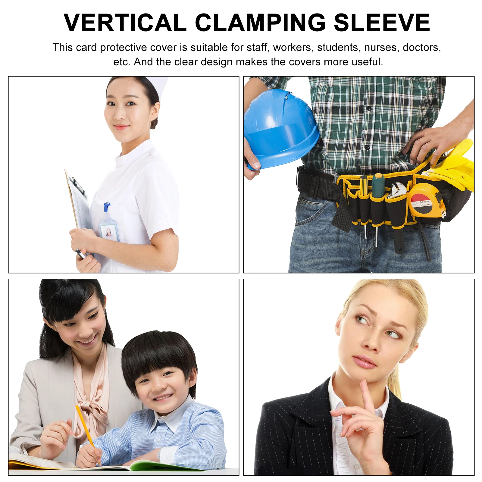 

3pcs Transparent Badge Holders 60x135mm Clear Protective Sleeves for ID Cards Badges Lanyards Work Use Hard Plastic