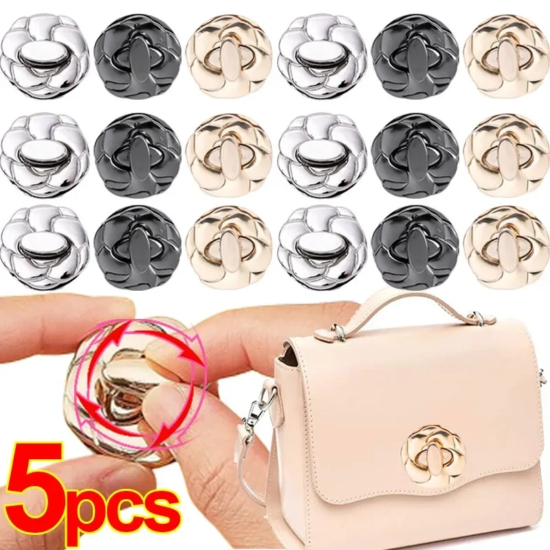 1/5Pcs Flower Shape Lock Clasp DIY Metal Clasp Turn Locks Twist Lock for Handmade Handbag Bag Parts Accessories Metal Buckle