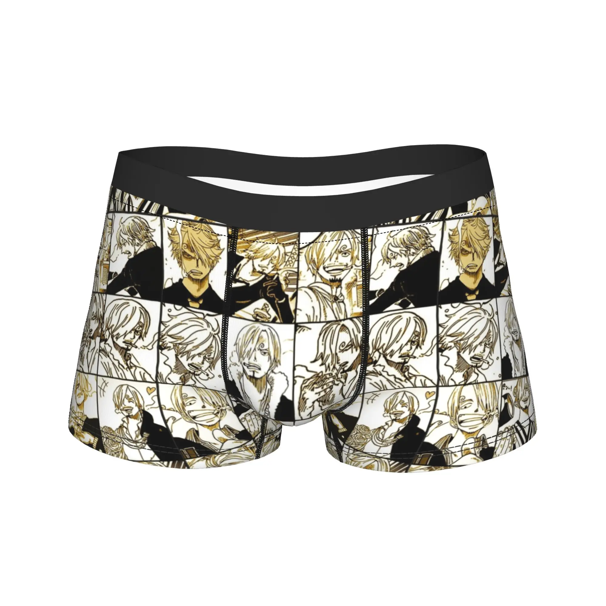 

Men Sanji One Piece Manga Long Underwear Humor Boxer Briefs Shorts Panties Male Breathable Underpants M-XXL