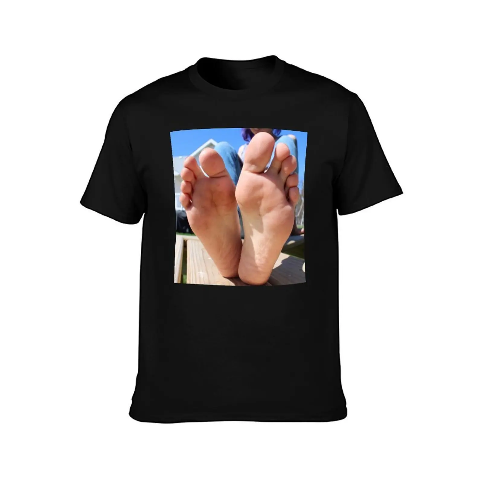 Foot Fetish Soles T-Shirt, Summer Casual Cotton Tee, Oversized Streetwear Tops, Vintage Graphic Print, Loose Fit Short Sleeve