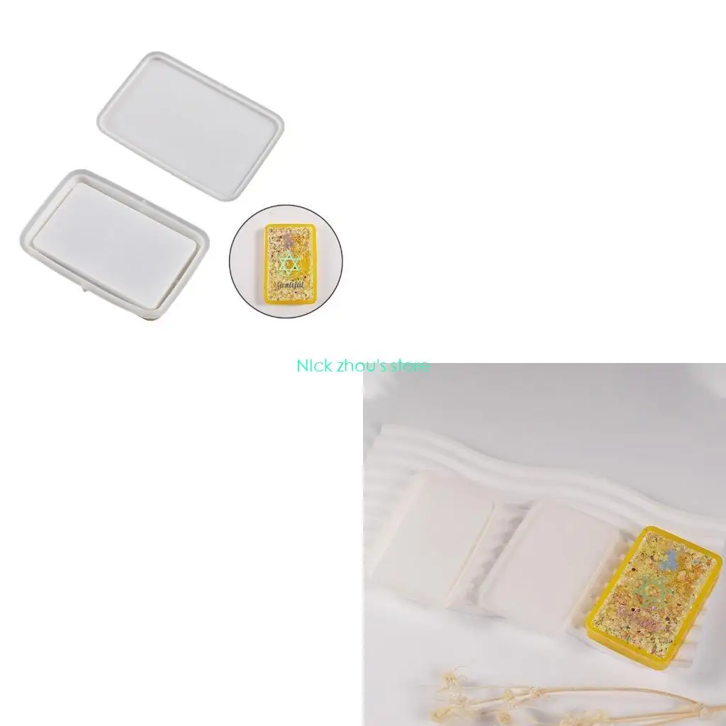 

E15E Resin Mold Photo Frame Card Pendant Silicone Mold Casting Epoxy Molds for DIY Keychain Table Decoration Supply